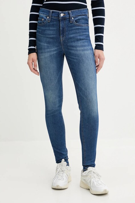Džíny Tommy Jeans dámské, modrá barva, DW0DW21819