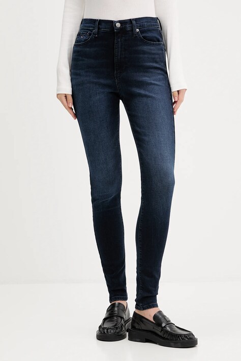 Tommy Jeans jeansy damskie kolor granatowy DW0DW21823