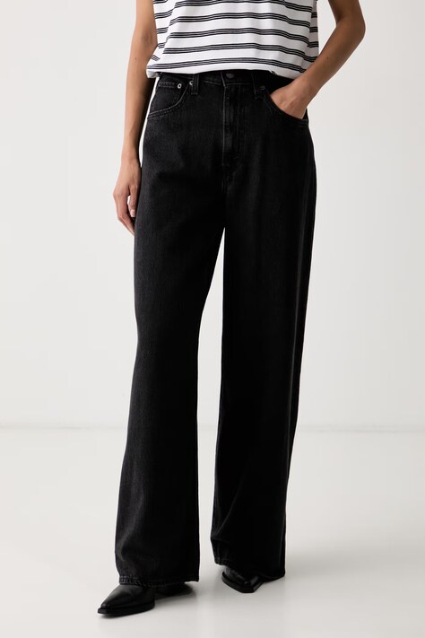 Levi's дънки relaxed fit дамски CINCH BAGGY черни 001UP