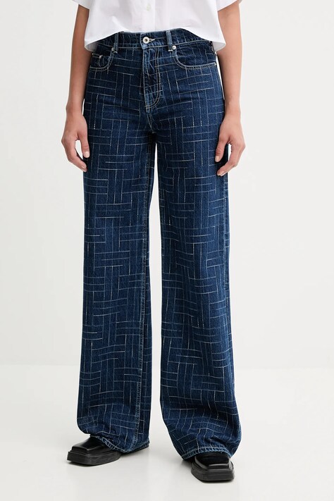 Kenzo jeansy damskie kolor niebieski FF62DP2176V3