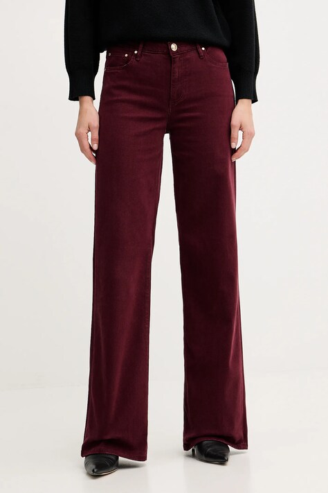 Guess jeansy damskie kolor bordowy W5BA96 WFQYB