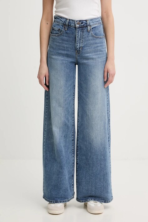 Levi's jeansy 728 HR WIDE LEG damskie kolor niebieski 0039B
