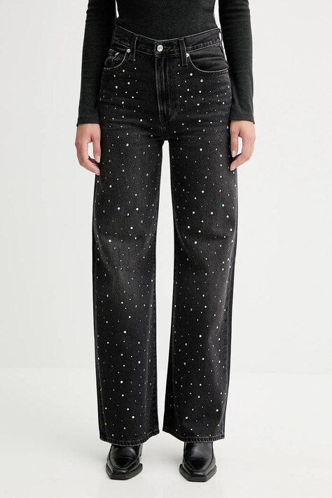 Levi's jeansy RIBCAGE WIDE LEG damskie kolor czarny A6081.0055