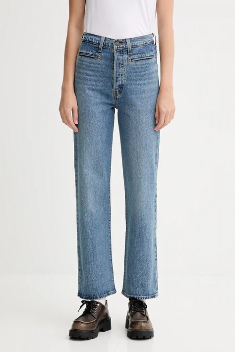 Džíny Levi's RIBCAGE FL WESTERN dámské, high waist, 001UT
