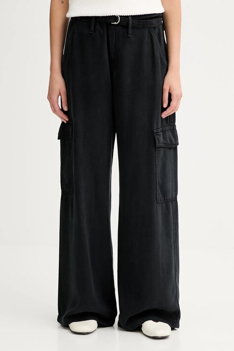 Παντελόνι Levi's BAGGY DAD CARGO χρώμα: μαύρο, 003IN