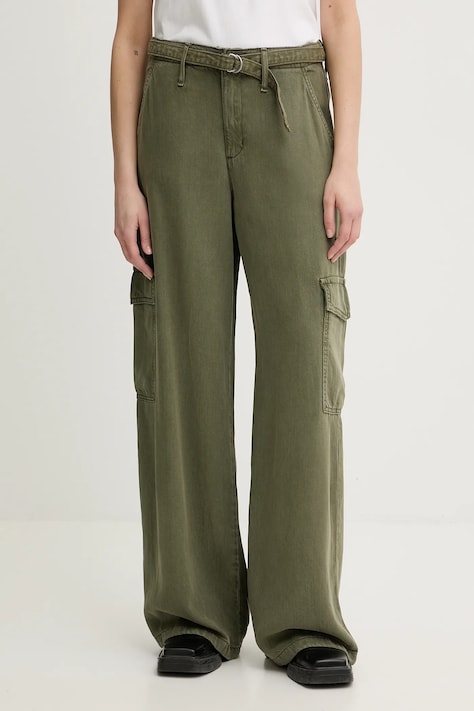 Hlače Levi's BAGGY DAD CARGO zelena barva03IN.0004