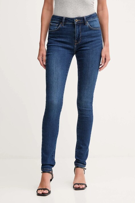 Pepe Jeans jeansy damskie kolor niebieski PL2047285AB