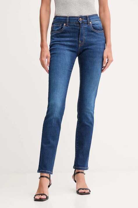 Pepe Jeans jeansy damskie kolor niebieski PL2045895FB