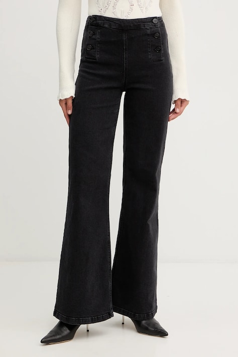 Kavbojke Twinset črna barva, 252TT2201