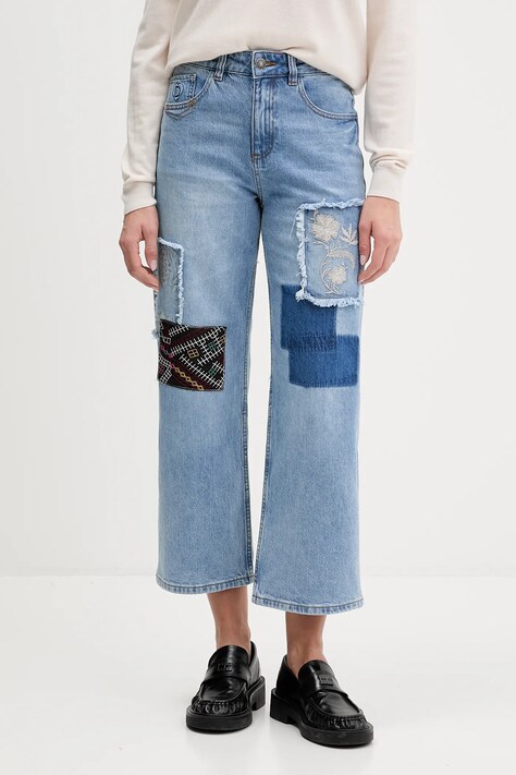 Desigual jeansy PATCHE damskie high waist 25WWDD20