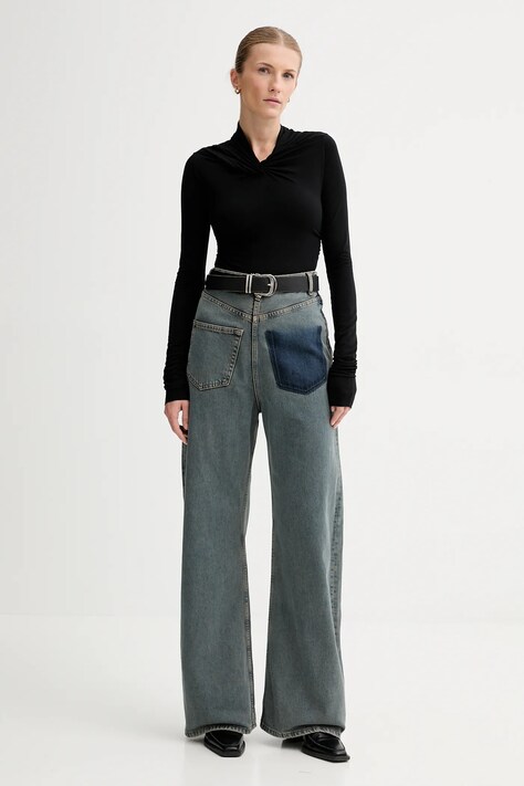 MM6 Maison Margiela jeansy damskie kolor niebieski S52LA0257.S30844.963