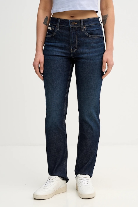 Džíny Calvin Klein Jeans dámské, tmavomodrá barva, LV147D781G