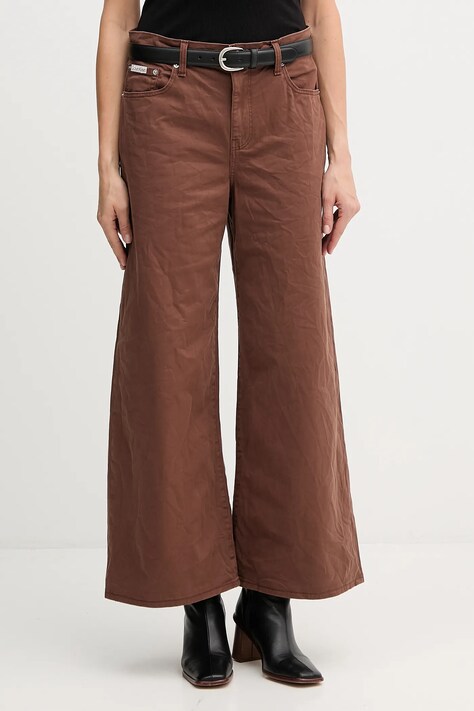 Calvin Klein Jeans jeansy damskie kolor brązowy LV044D615G