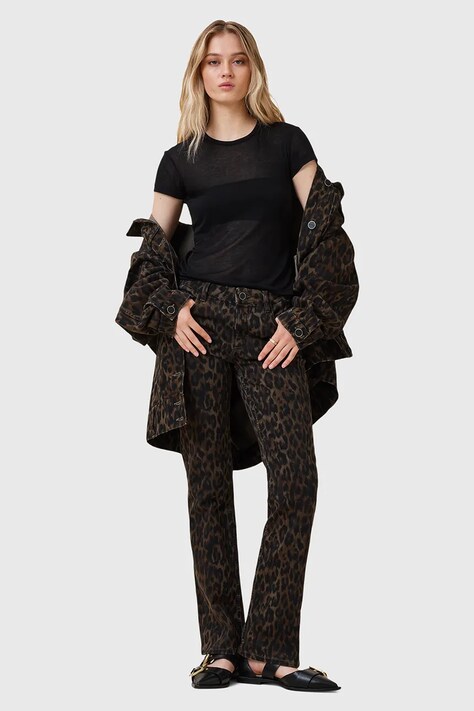 AllSaints jeansy HALDAN damskie medium waist W019ED