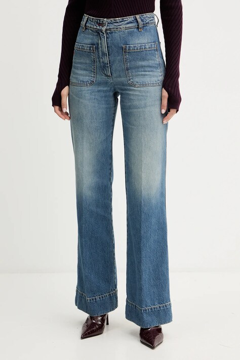 Victoria Beckham jeansy bawełniane damskie high waist 1425DJE005218Y.R