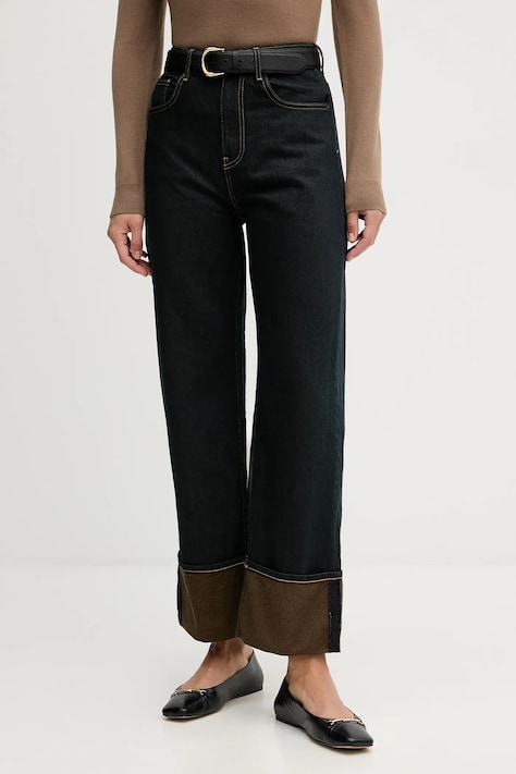 Sisley jeansy damskie kolor granatowy 4STALE04V