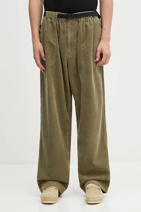 adidas Originals spodnie sztruksowe EQT Pant męskie kolor zielony w fasonie chinos JX1468