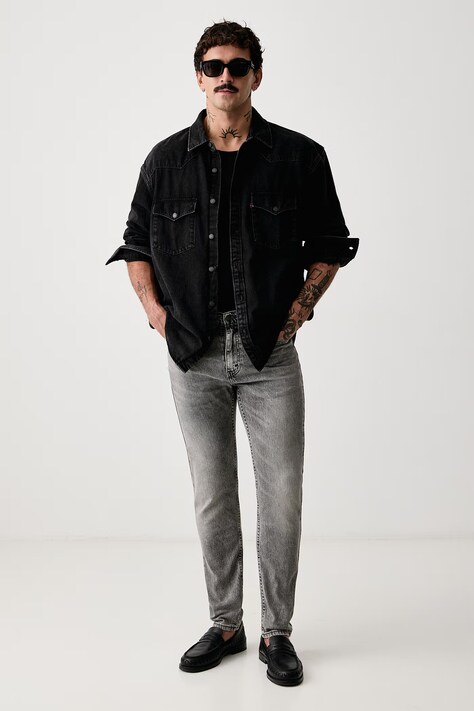 Levi's Jeansy slim taper męskie 515 SLIM FIT STRAIGHT szare A7222