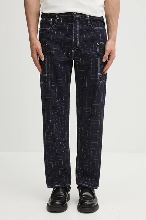 Kenzo jeansy Weave Cargo Monkey Fit męskie FF65DP4086V1