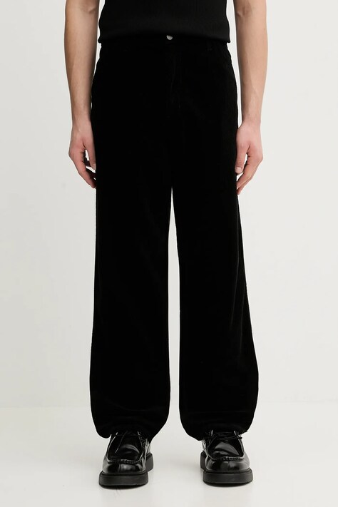 Бавовняні штани Carhartt WIP Single Knee Pant колір чорний прямі I028627.8902