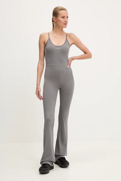 Guess salopeta MARGOT culoarea gri, cu decolteu rotund, V5RD06 KCD02