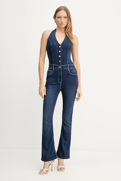 Guess kombinezon jeansowy BETSY kolor granatowy W5YD57 D0782