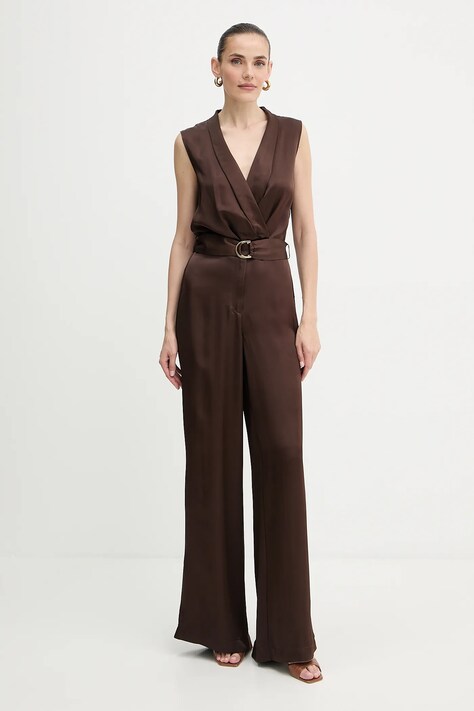 Комбінезон Marciano Guess IVA колір коричневий декольте трикутник 5YGD24 7350A