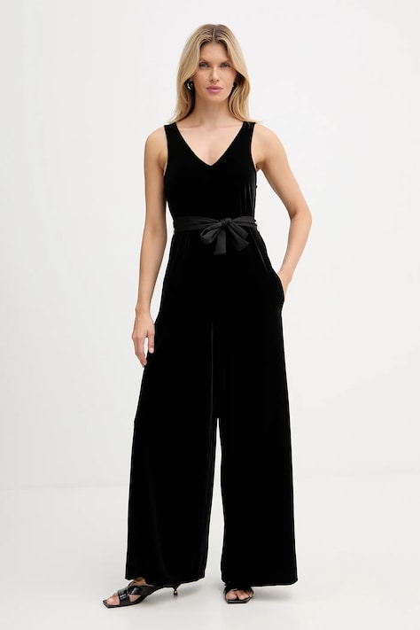 Кадифен гащеризон Armani Exchange в черно с v-образно деколте XW000976 AF16147