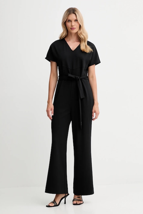 Calvin Klein kombinezon kolor czarny z dekoltem w szpic LV044D065G