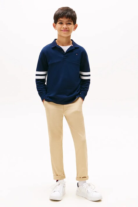 Tommy Hilfiger spodnie dziecięce kolor beżowy gładkie KB0KB09638