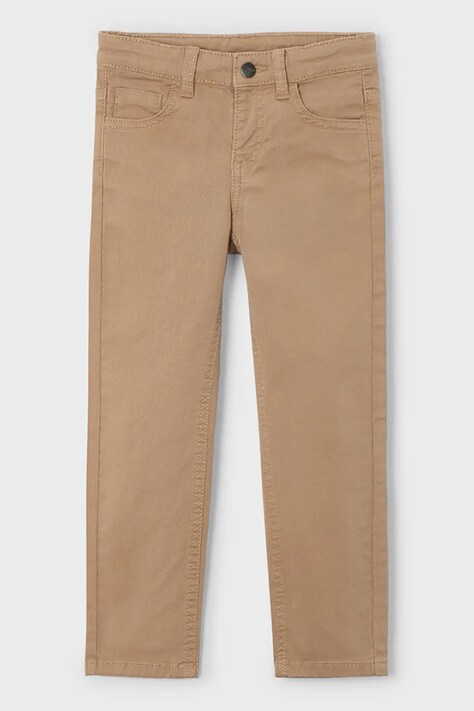 Mayoral spodnie slim fit basic kolor brązowy 517