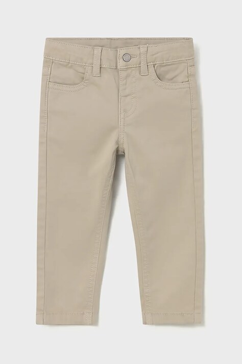 Бебешки панталон Mayoral slim fit basic в бежово с изчистен дизайн 563