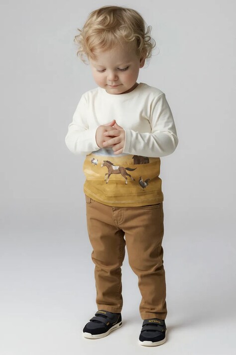 Mayoral pantoloni neonato/a slim fit basic colore marrone 563