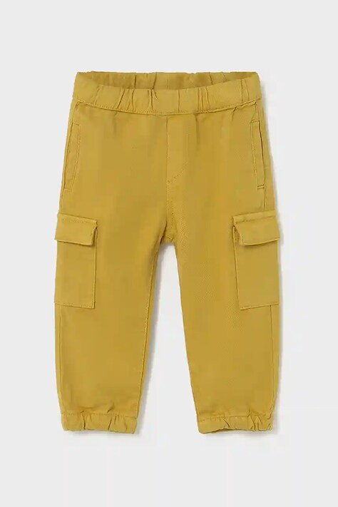 Дитячі штани Mayoral Joggery cargo колір жовтий однотонні 2506
