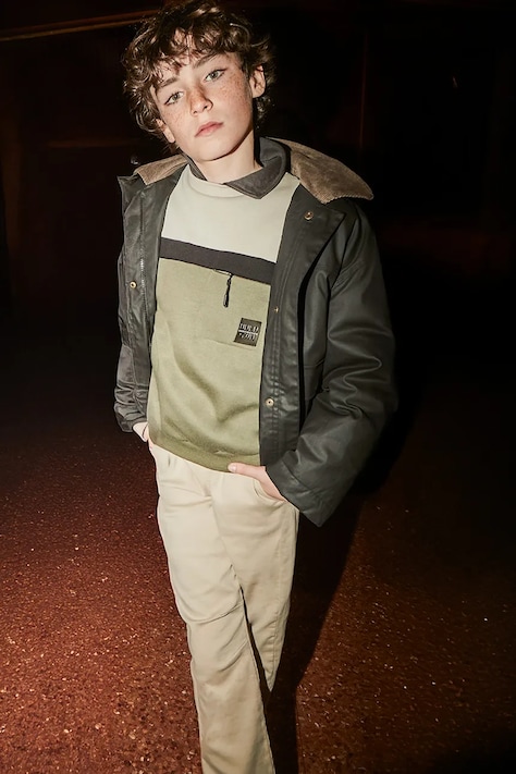 Дитячі штани Mayoral soft jogger колір бежевий 7563