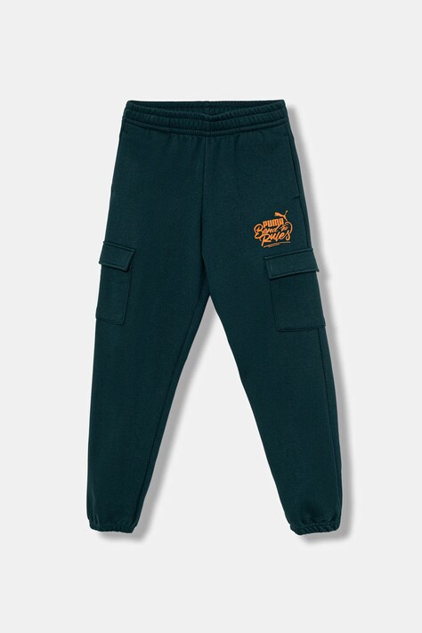 Παιδικό φούτερ Puma MID90s Cargo Sweatpants FL B χρώμα: πράσινο, 688474
