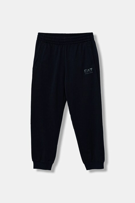 EA7 Emporio Armani spodnie dresowe bawełniane dziecięce kolor granatowy z nadrukiem 7B000172 AF13512