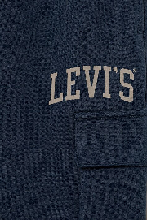 Levi's spodnie dresowe dziecięce CARGO JOGGER kolor granatowy z nadrukiem 9EN651