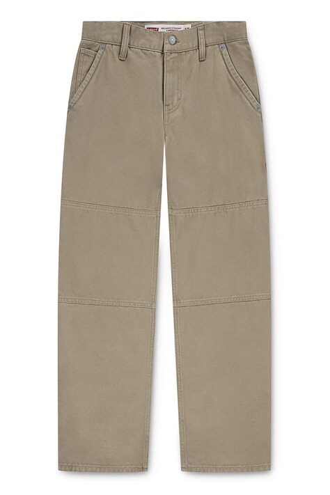 Levi's spodnie bawełniane dziecięce 555 RELAXED CARPENTER PANTS kolor zielony gładkie 9EN807