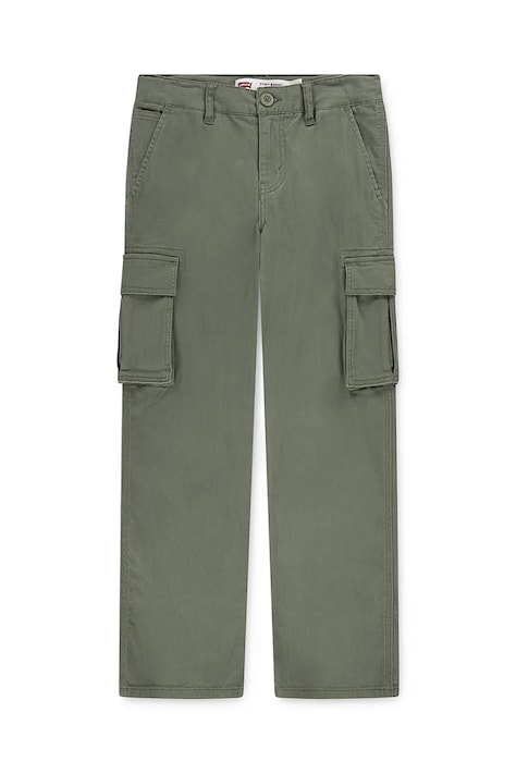 Levi's pantaloni copii 578 BAGGY FIT CARGO PANTS culoarea verde, uni, 9EN809