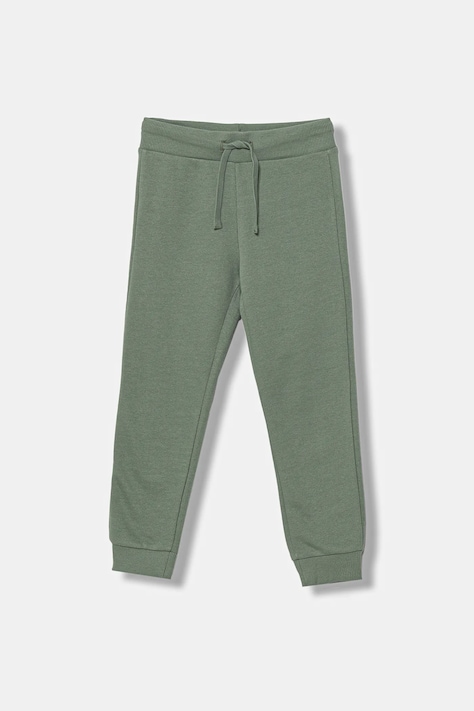 United Colors of Benetton gyerek pamut melegítőnadrág zöld, sima, 3J68CF01P