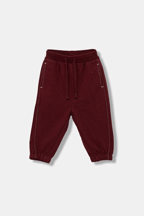 Детские хлопковые штаны United Colors of Benetton цвет бордовый однотонные 3NBMGF053