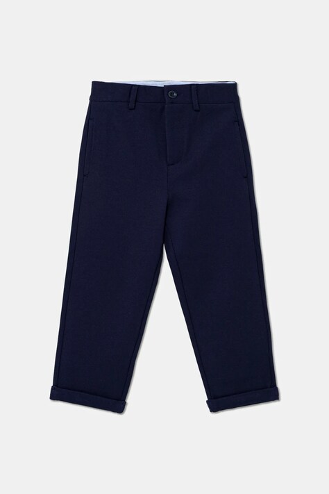 United Colors of Benetton pantaloni copii culoarea albastru marin, uni, 43ZGGF02J