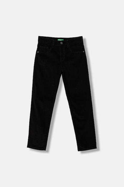 United Colors of Benetton pantaloni din catifea pentru copii culoarea negru, uni, 4AD5CE04E