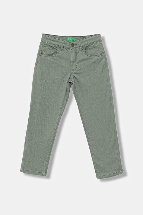 Детские брюки United Colors of Benetton цвет зелёный однотонные 4RHPCE04D