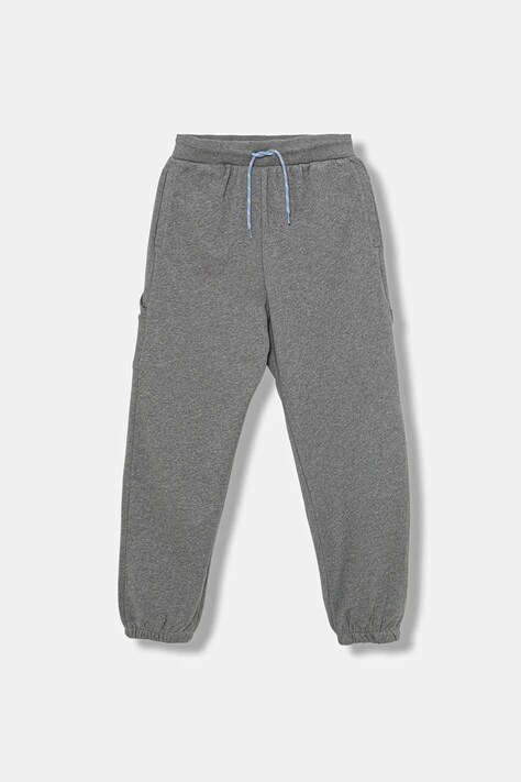 United Colors of Benetton pantaloni de trening din bumbac pentru copii culoarea gri, uni, 3J68CF06L