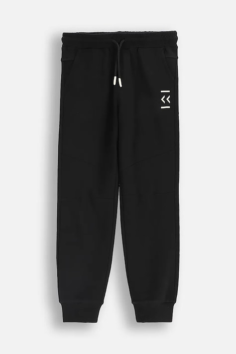 Dětské bavlněné tepláky Coccodrillo černá barva, s potiskem, EVERYDAY BOY A