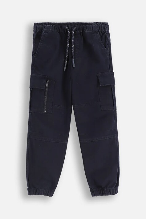 Coccodrillo pantaloni copii culoarea bleumarin, uni, CITY BUILDER BOY KIDS