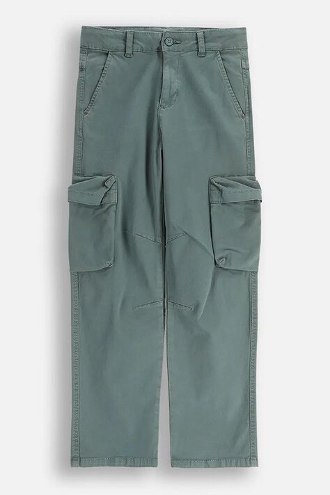 Дитячі штани Coccodrillo колір зелений однотонні YETI BOY JUNIOR