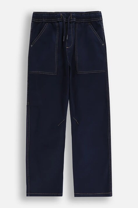 Detské nohavice Coccodrillo modrá farba, jednofarebné, YETI BOY JUNIOR